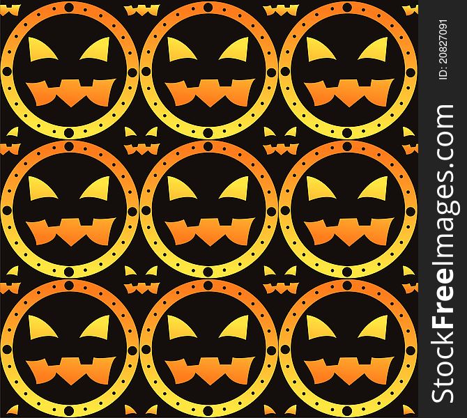 Scary halloween pattern with smiles