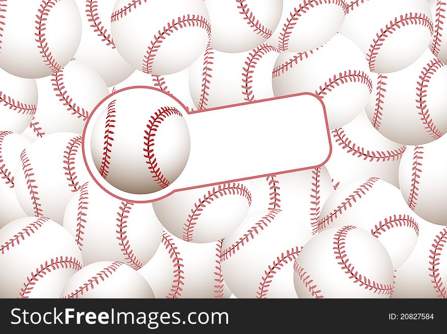 Baseball background (some balls with place for text)