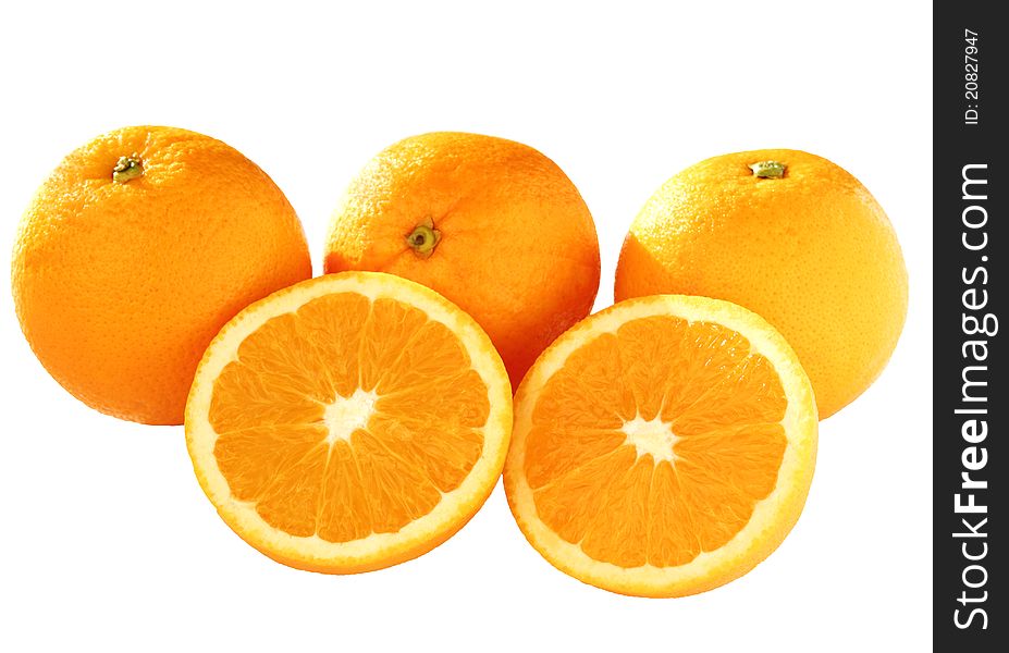 Sunkist orange slice 2 piece isolated on white background