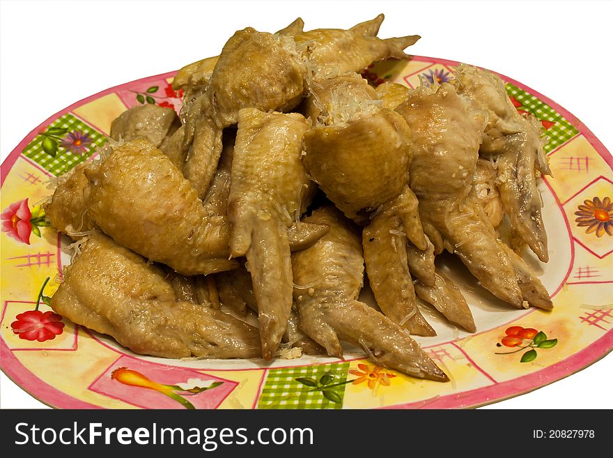 Chicken leg on the plate a lot. Prepare to fry. Chicken leg on the plate a lot. Prepare to fry.