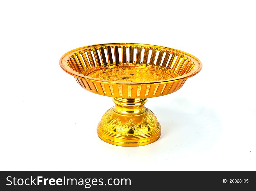 Brass plate offerings. Put on a white background. Brass plate offerings. Put on a white background.