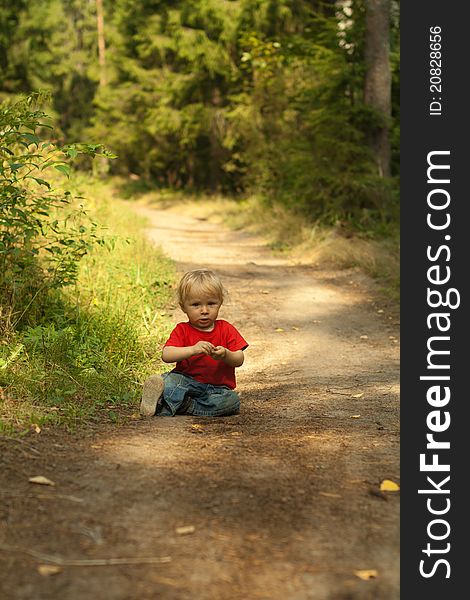 Baby learning the world in summer nature. Baby learning the world in summer nature