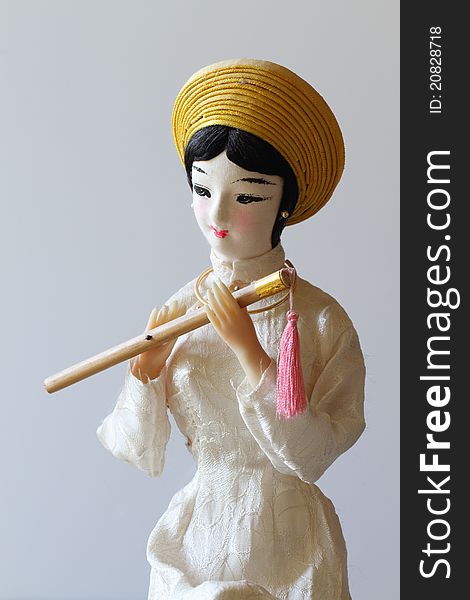 Details of a geisha doll