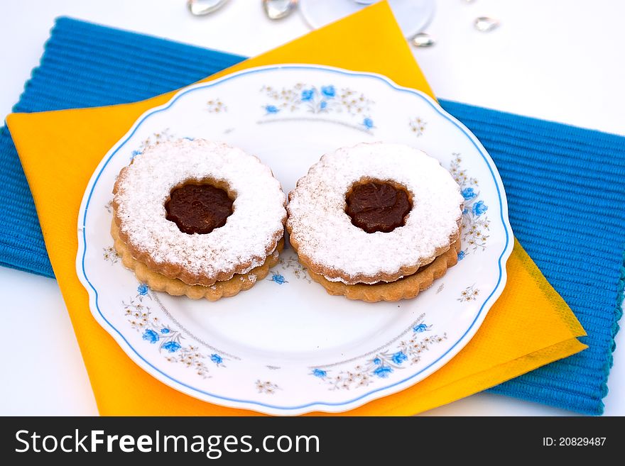 Delicious hungarian cookies with jam