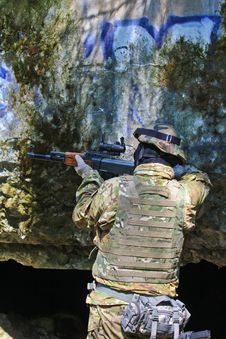 Boy Playing With An Airsoft Gun Stock Photography Boy Playing With An Airsoft Gun Stock Photography