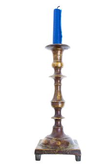 Restored Vintage Candlestick With Candle Royalty Free Stock Photography