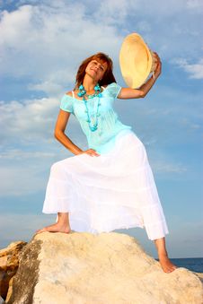 Woman With Hat (squash) Stock Images Woman With Hat (squash) Stock Images