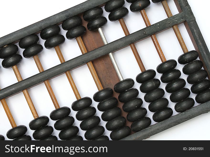 Antique Chinese Abacus on a white background