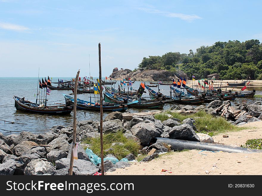 Thailand fishing boat on the beach