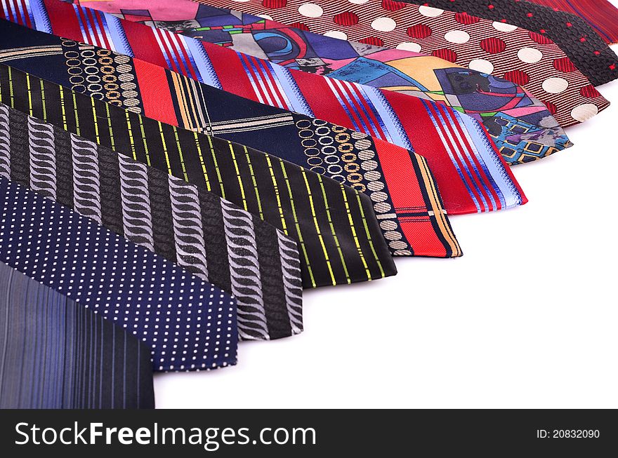 Set business ties, isolated white background