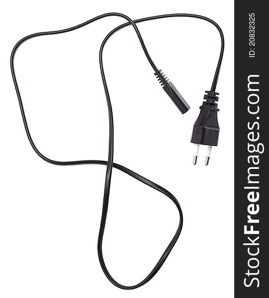 Black Electric Cable Isolated