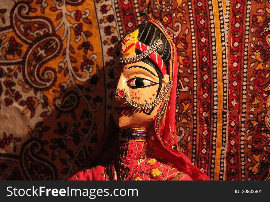 Traditional Wooden Puppet From Rajasthan