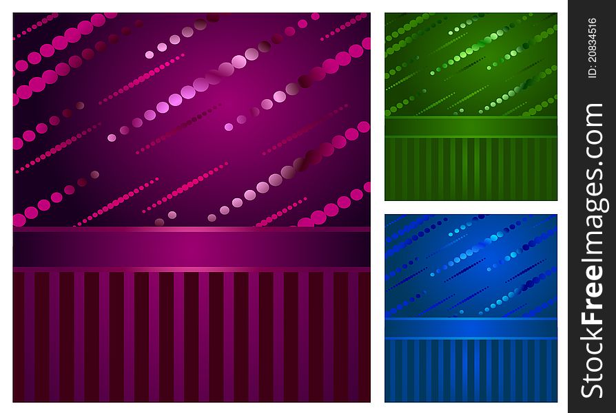 Three elegant backgrounds with stripes and circles. Three elegant backgrounds with stripes and circles