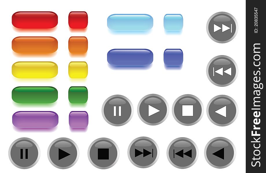 Set of colorful web buttons. Set of colorful web buttons