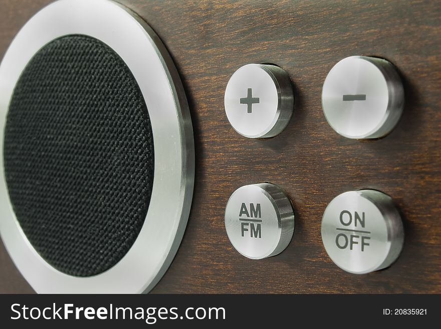 The old fashioned radio receiver, closeup