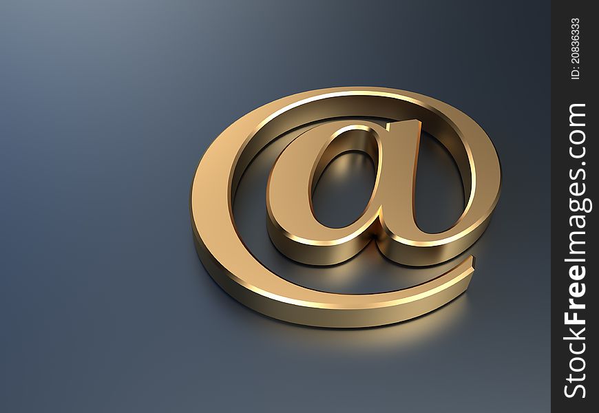 Golden E-mail symbol