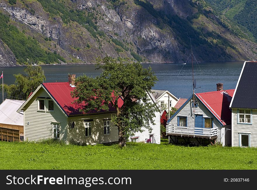 Photo of Undredal, a little Norwegian village on the Sognefjord, Norway.