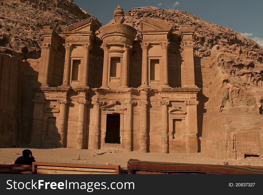 Monastery in Petra-Wadi Musa,Jordan. Monastery in Petra-Wadi Musa,Jordan