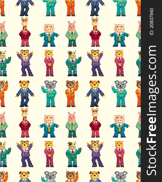 Cartoon animal seamless pattern