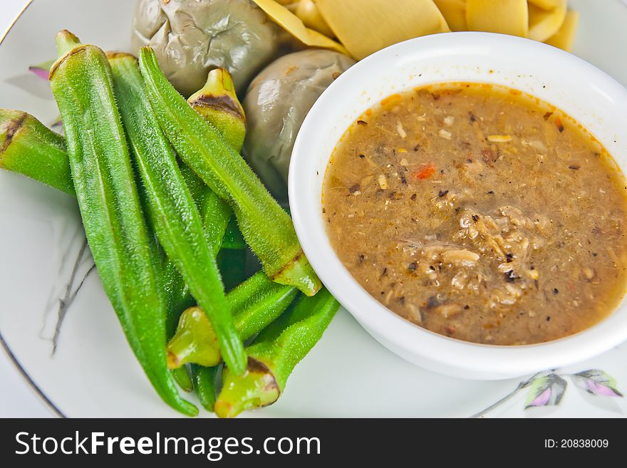Thai Food Spicy Sauce With Vegetable