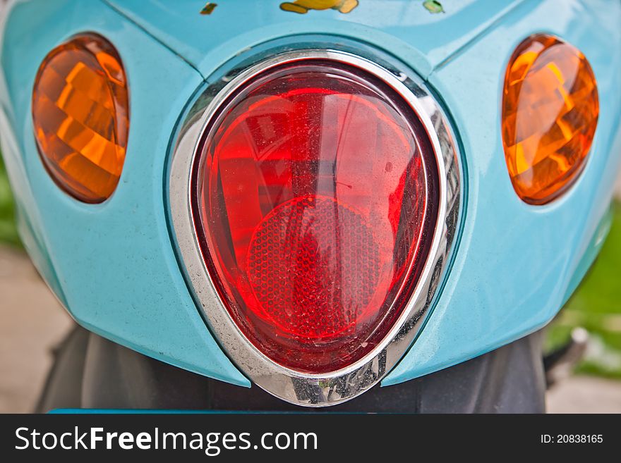 Close-up View Of Motorcycle Rear Lights