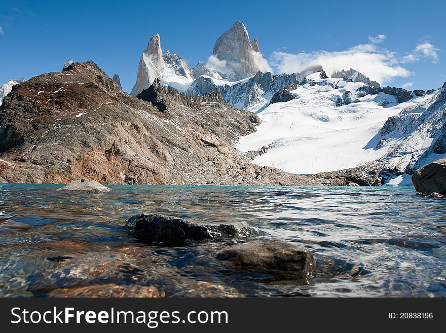 Fitz Roy Mountain And Lake