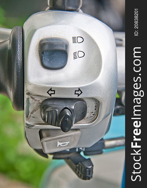 Close-up View Of Motorcycle Handlebar Controls