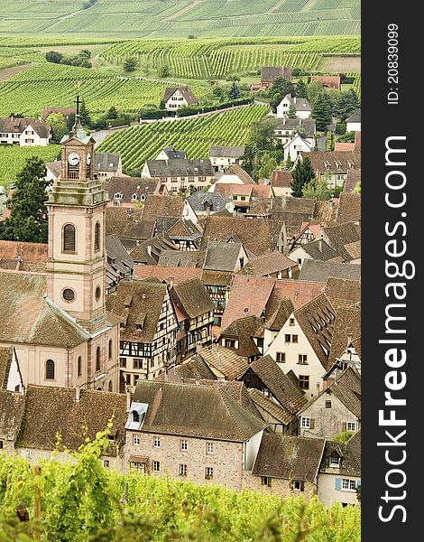 Typical Alsace village. France