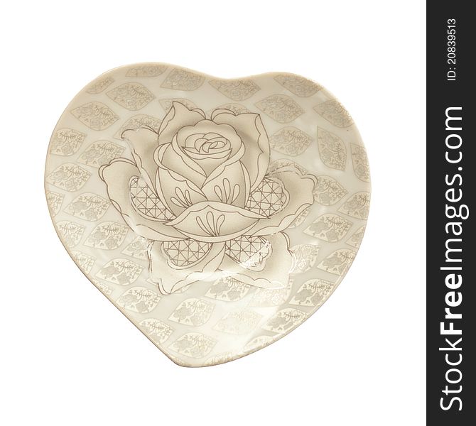 Color plate with roses on a white background. Color plate with roses on a white background