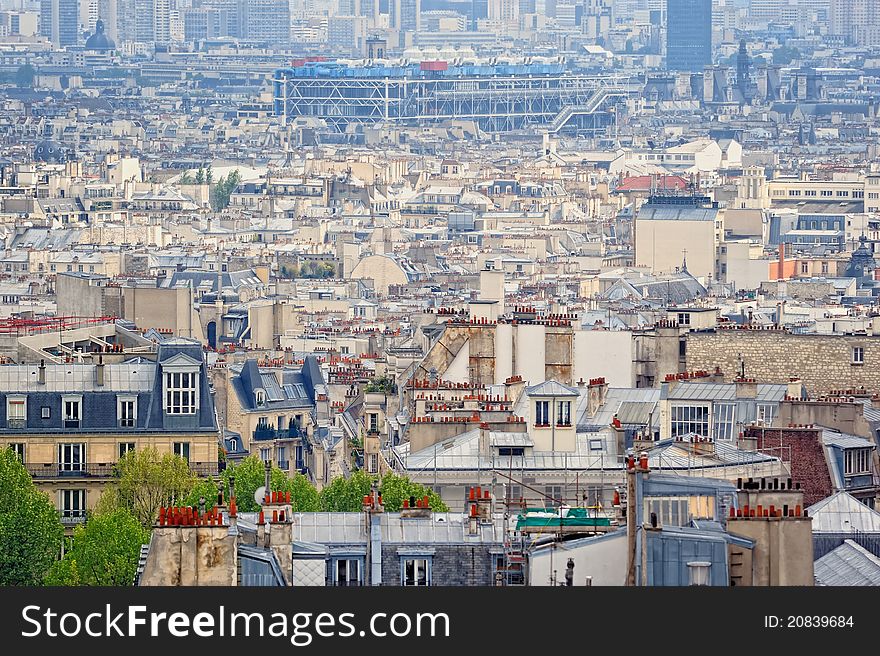 Aerial panorama of centre in Paris. Top view. Aerial panorama of centre in Paris. Top view