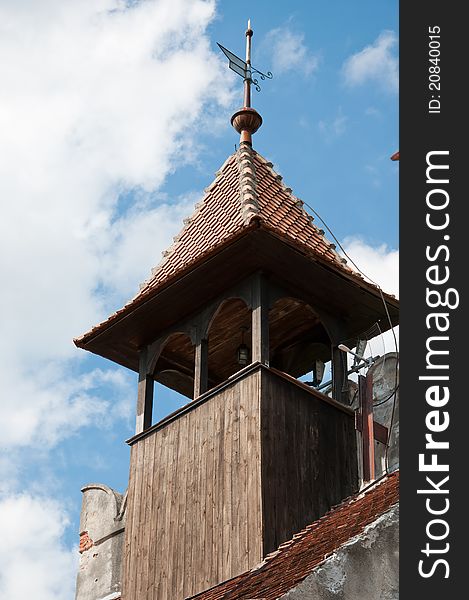 Old medieval wooden tower at Bran castle in Romania. Old medieval wooden tower at Bran castle in Romania