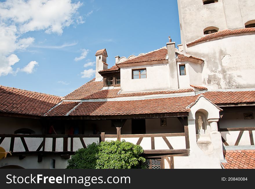 Architecture detaila at the castle of Dracula in Romania. Bran castle in Romania