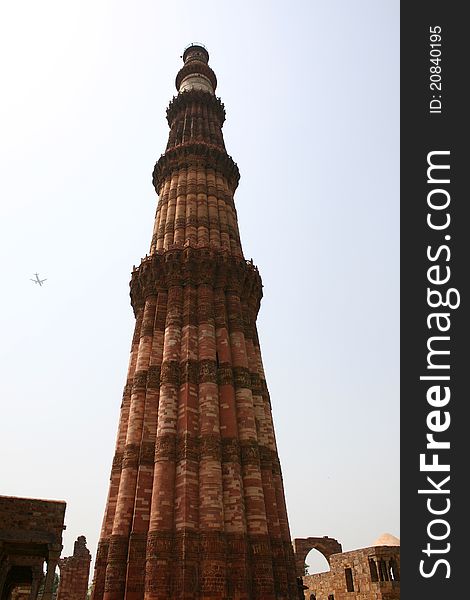 The world tallest brick minaret standing in the sun. The world tallest brick minaret standing in the sun