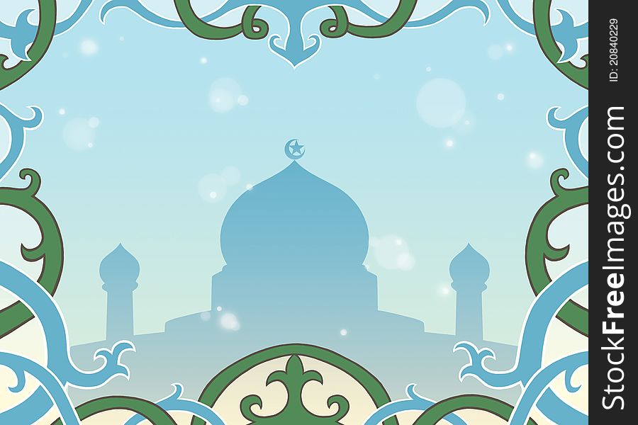 Muslim greeting card for celebrate ied mubarak