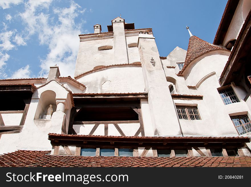Tall towers at Bran castle in Romania