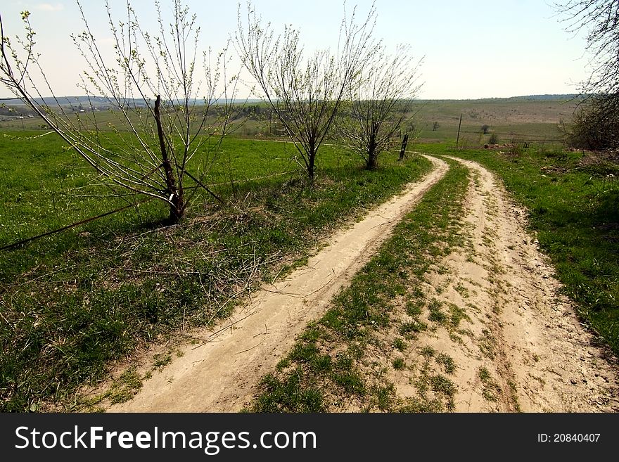 Road in the rural landscape. Road in the rural landscape