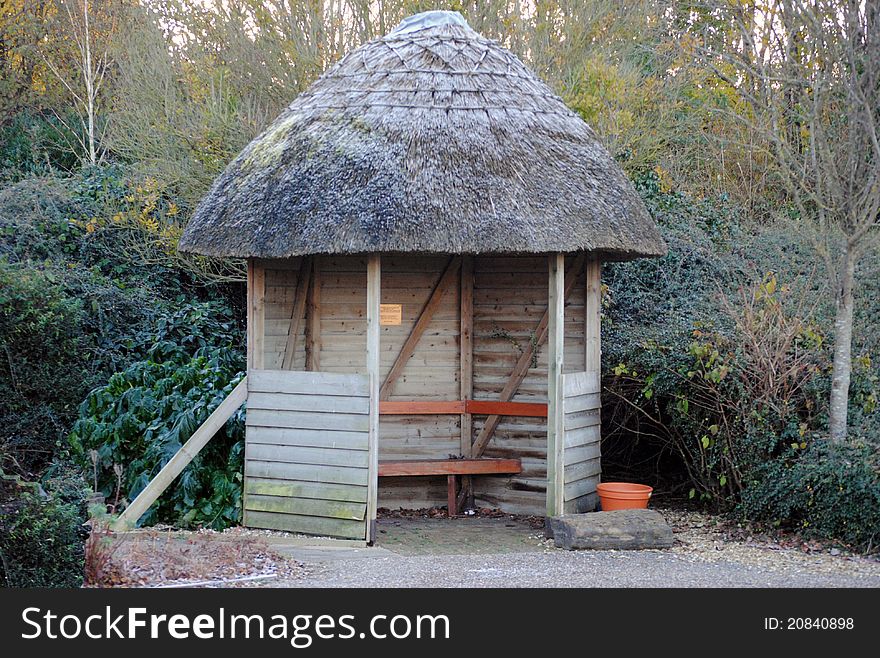 This small summer house looks a welcome spot to relax after a walk on a frosty morning. This small summer house looks a welcome spot to relax after a walk on a frosty morning
