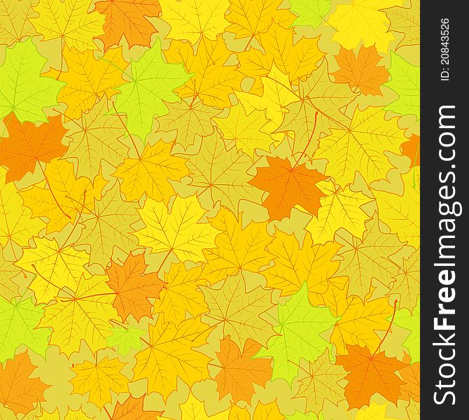 Autumn maple leaves seamless pattern