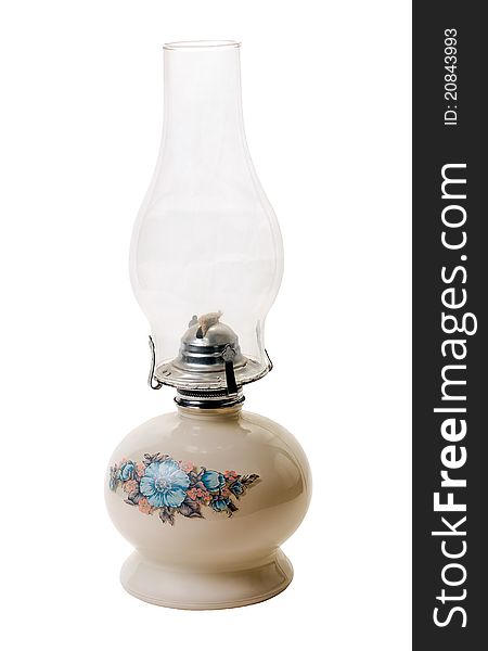 Studio shot of Antique Kerosene Lamp on white background