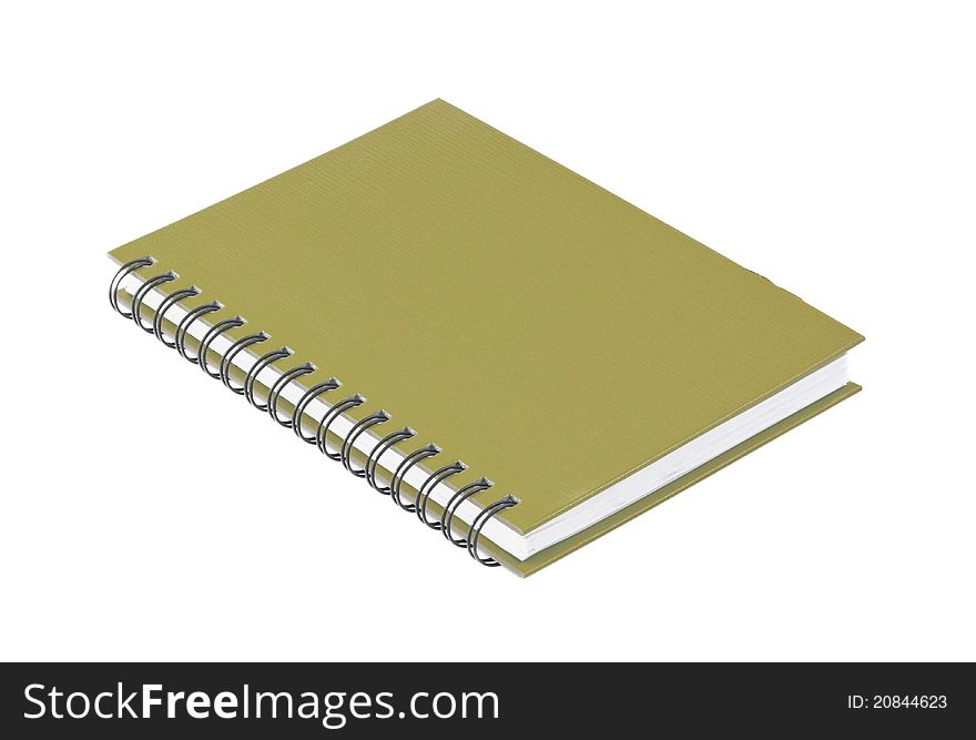 Brown Notebook on white background