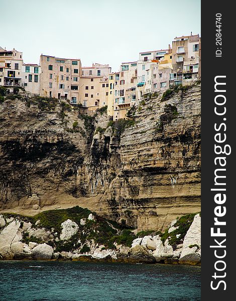 The historic city of bonifacio above the cliff's. The historic city of bonifacio above the cliff's