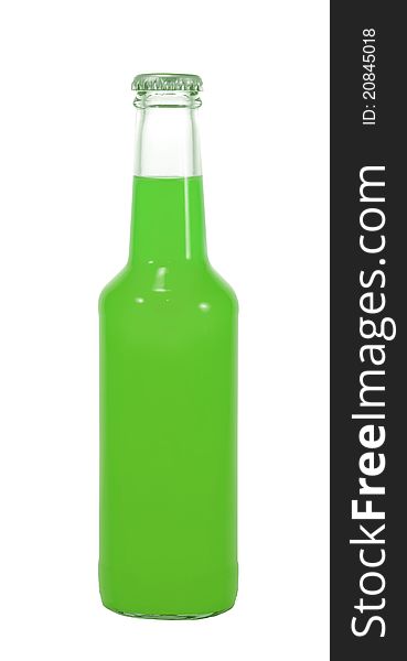 Isolated alcohol bottle on white