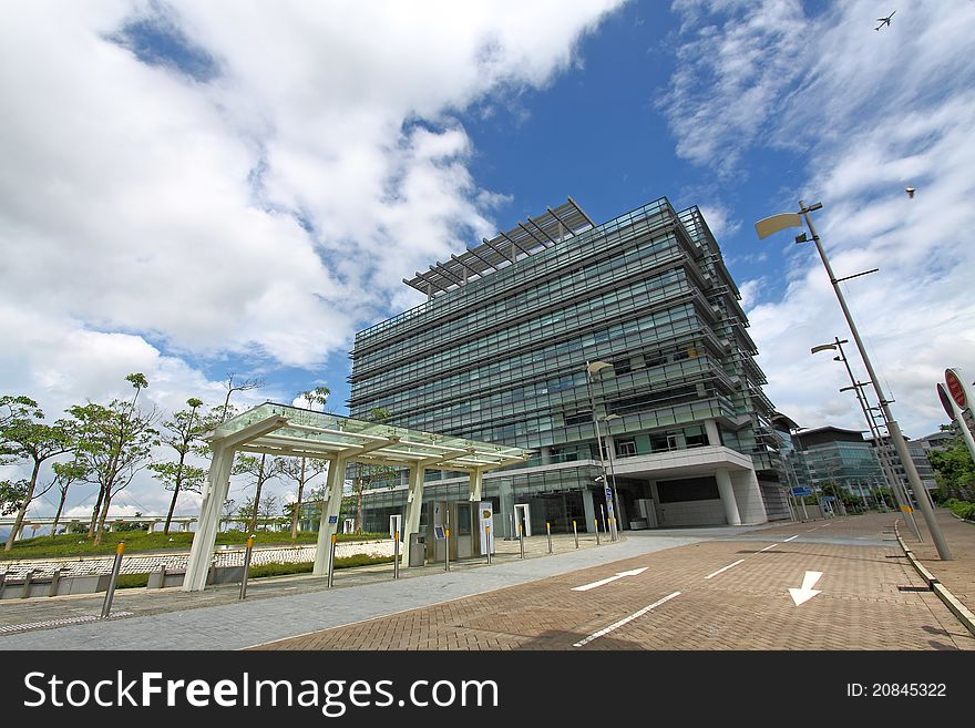 A modern park with many high technology buildings. A modern park with many high technology buildings.