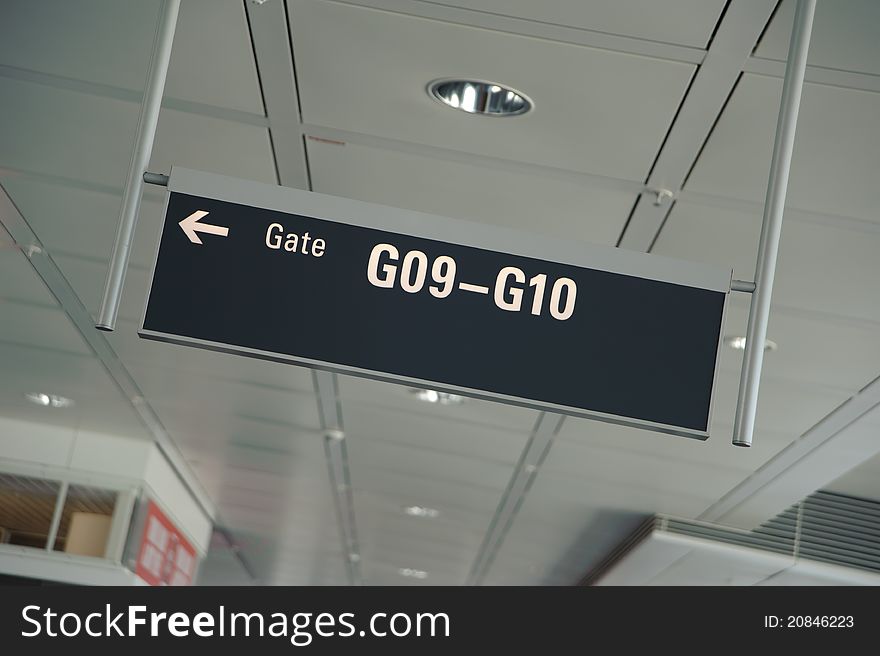 Gate Sign In An Airport