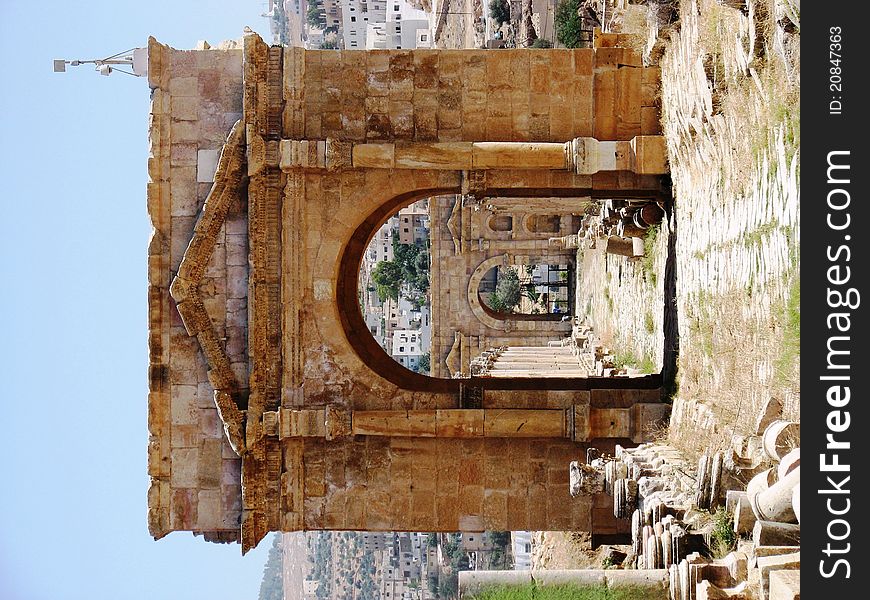 Archways leading out of Jerash. Archways leading out of Jerash.