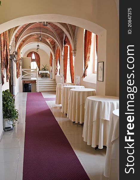 Beautiful interior of the hallway in a restaurant. Beautiful interior of the hallway in a restaurant.