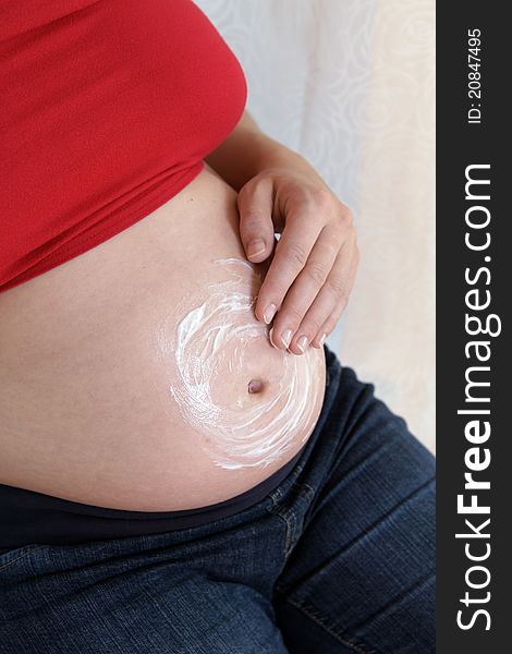 A Baby belly creamed, Bodypart. A Baby belly creamed, Bodypart