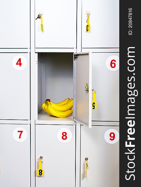 Bananas in the safe on shop