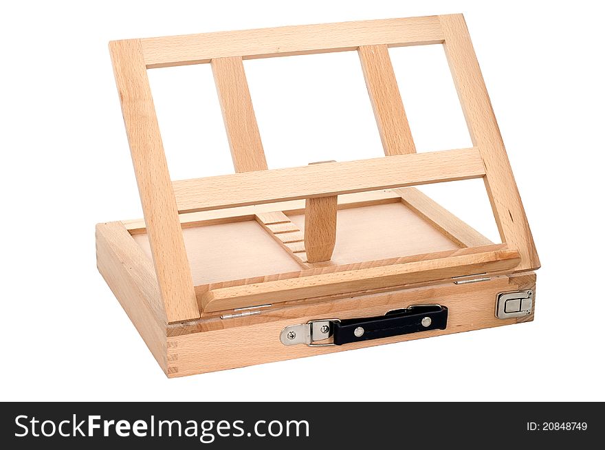 Portable easel on white background