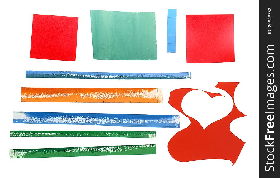 Set of colored paper